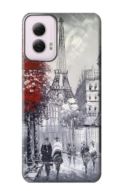 S1295 Eiffel Painting of Paris Hülle Schutzhülle Taschen für Motorola Moto G Power 5G (2024)