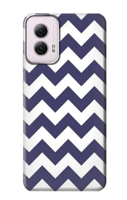 S2345 Navy Blue Shavron Zig Zag Pattern Hülle Schutzhülle Taschen für Motorola Moto G Power 5G (2024)