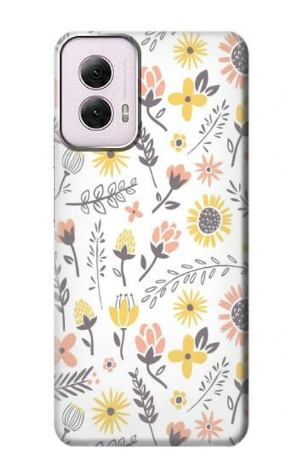 S2354 Pastel Flowers Pattern Hülle Schutzhülle Taschen für Motorola Moto G Power 5G (2024)