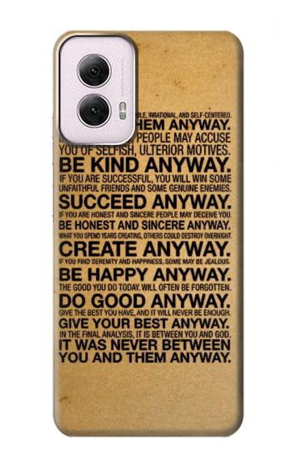 S2513 Mother Teresa Anyway Quotes Hülle Schutzhülle Taschen für Motorola Moto G Power 5G (2024)