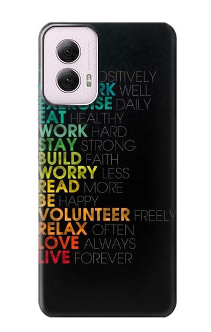 S3523 Think Positive Words Quotes Hülle Schutzhülle Taschen für Motorola Moto G Power 5G (2024)