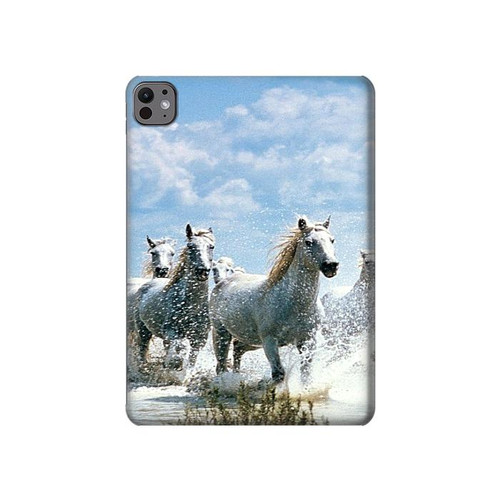 S0250 White Horse Hülle Schutzhülle Taschen für iPad Pro 11 (2024,2025)