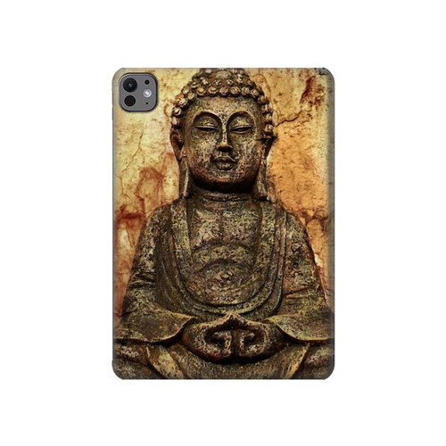 S0344 Buddha Rock Carving Hülle Schutzhülle Taschen für iPad Pro 11 (2024,2025)