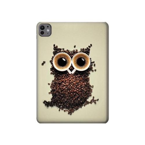 S0360 Coffee Owl Hülle Schutzhülle Taschen für iPad Pro 11 (2024,2025)