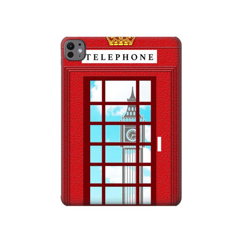 S2059 England British Telephone Box Minimalist Hülle Schutzhülle Taschen für iPad Pro 11 (2024,2025)