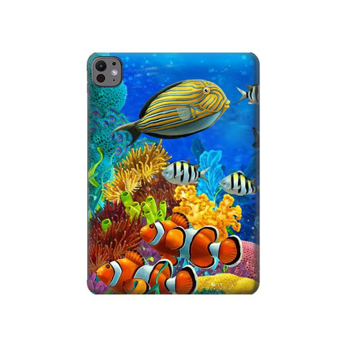 S2568 Sea Seabed Fish Corals Underwater Ocean Hülle Schutzhülle Taschen für iPad Pro 11 (2024,2025)