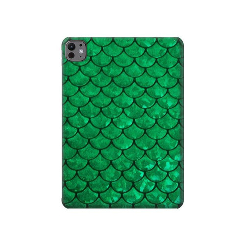 S2704 Green Fish Scale Pattern Graphic Hülle Schutzhülle Taschen für iPad Pro 11 (2024,2025)