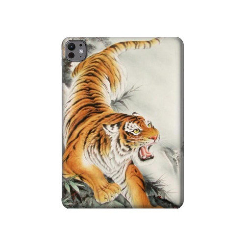 S2751 Chinese Tiger Brush Painting Hülle Schutzhülle Taschen für iPad Pro 11 (2024,2025)