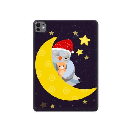 S2849 Cute Sleepy Owl Moon Night Hülle Schutzhülle Taschen für iPad Pro 11 (2024)