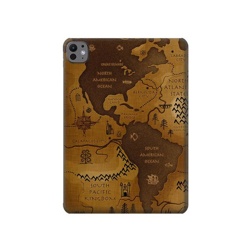 S2861 Antique World Map Hülle Schutzhülle Taschen für iPad Pro 11 (2024,2025)