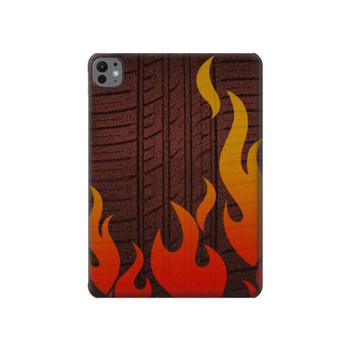 S2988 Rally Car Tire Fire Hülle Schutzhülle Taschen für iPad Pro 11 (2024,2025)