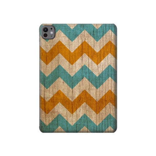 S3033 Vintage Wood Chevron Graphic Printed Hülle Schutzhülle Taschen für iPad Pro 11 (2024,2025)