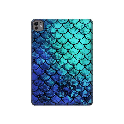 S3047 Green Mermaid Fish Scale Hülle Schutzhülle Taschen für iPad Pro 11 (2024,2025)