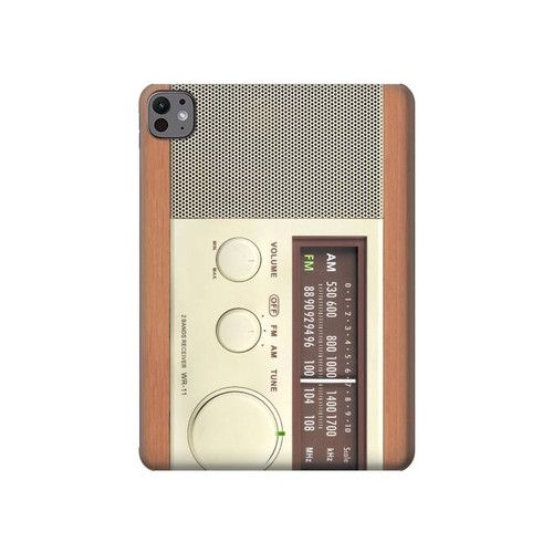 S3165 FM AM Wooden Receiver Graphic Hülle Schutzhülle Taschen für iPad Pro 11 (2024,2025)