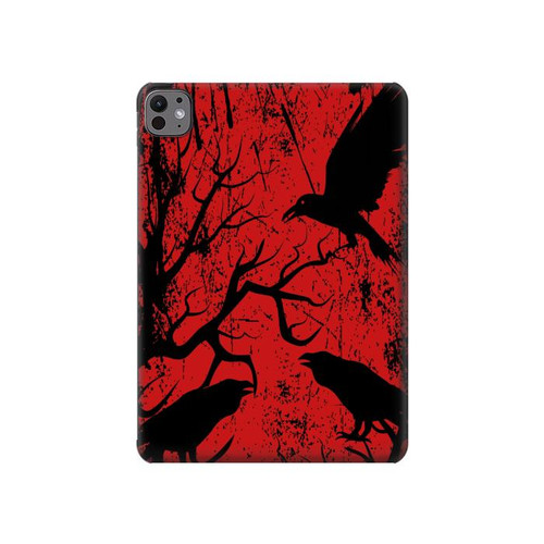 S3325 Crow Black Blood Tree Hülle Schutzhülle Taschen für iPad Pro 11 (2024,2025)