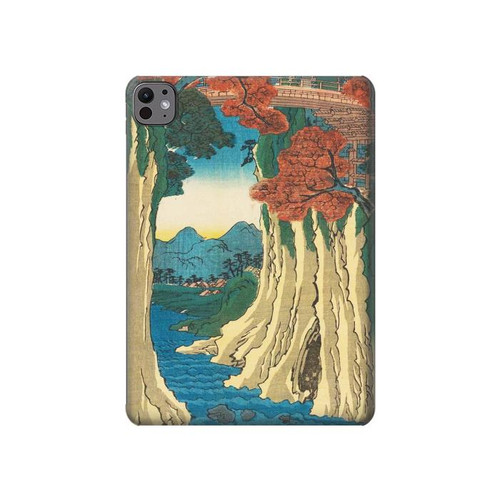 S3348 Utagawa Hiroshige The Monkey Bridge Hülle Schutzhülle Taschen für iPad Pro 11 (2024,2025)
