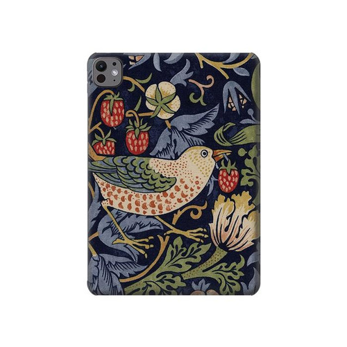 S3791 William Morris Strawberry Thief Fabric Hülle Schutzhülle Taschen für iPad Pro 11 (2024,2025)