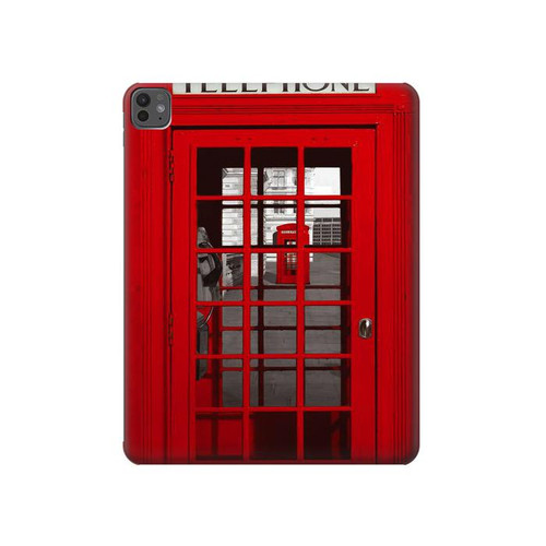 S0058 British Red Telephone Box Hülle Schutzhülle Taschen für iPad Pro 13 (2024,2025)