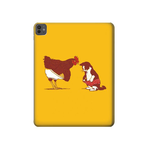 S1093 Rooster and Cat Joke Hülle Schutzhülle Taschen für iPad Pro 13 (2024,2025)