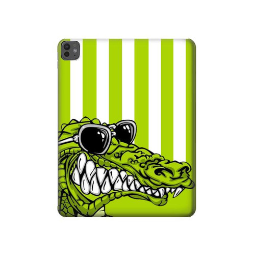S2323 Funny Green Alligator Crocodile Hülle Schutzhülle Taschen für iPad Pro 13 (2024,2025)