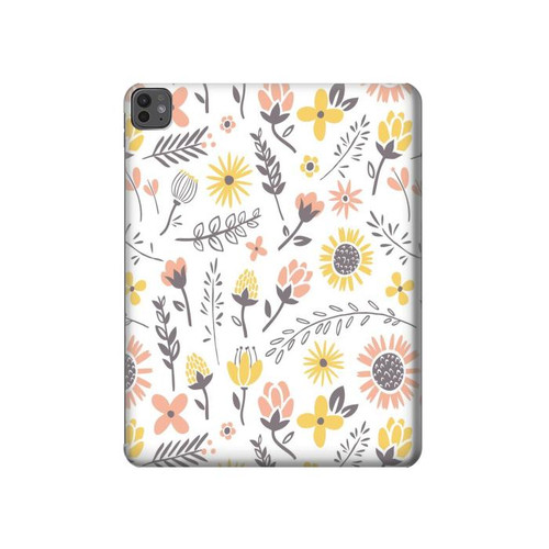S2354 Pastel Flowers Pattern Hülle Schutzhülle Taschen für iPad Pro 13 (2024)