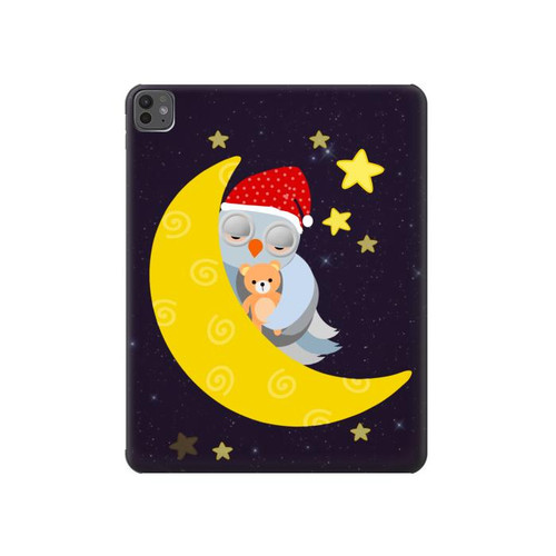 S2849 Cute Sleepy Owl Moon Night Hülle Schutzhülle Taschen für iPad Pro 13 (2024,2025)