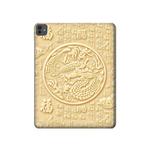 S3288 White Jade Dragon Graphic Painted Hülle Schutzhülle Taschen für iPad Pro 13 (2024,2025)