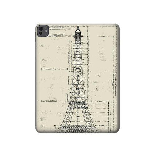 S3474 Eiffel Architectural Drawing Hülle Schutzhülle Taschen für iPad Pro 13 (2024,2025)