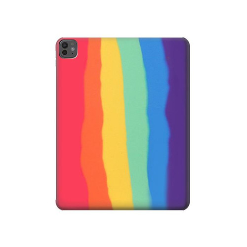 S3799 Cute Vertical Watercolor Rainbow Hülle Schutzhülle Taschen für iPad Pro 13 (2024,2025), Air 13 2026