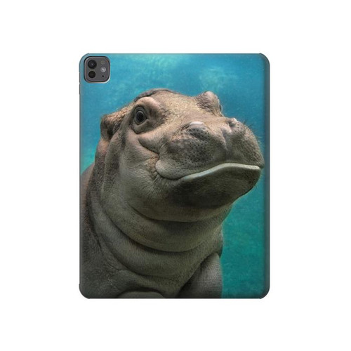 S3871 Cute Baby Hippo Hippopotamus Hülle Schutzhülle Taschen für iPad Pro 13 (2024,2025)