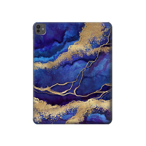 S3906 Navy Blue Purple Marble Hülle Schutzhülle Taschen für iPad Pro 13 (2024,2025)