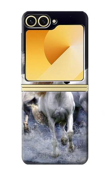 S0246 White Horse Hülle Schutzhülle Taschen für Samsung Galaxy Z Flip 6, Flip 7 FE