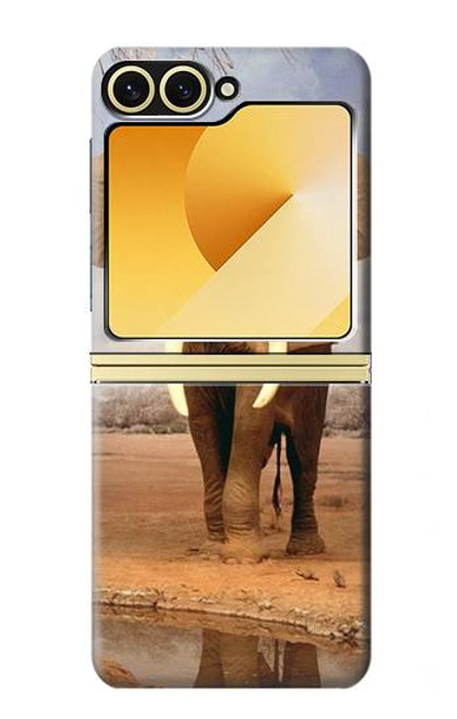 S0310 African Elephant Hülle Schutzhülle Taschen für Samsung Galaxy Z Flip 6