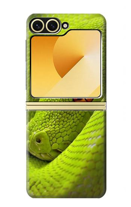 S0785 Green Snake Hülle Schutzhülle Taschen für Samsung Galaxy Z Flip 6, Flip 7 FE