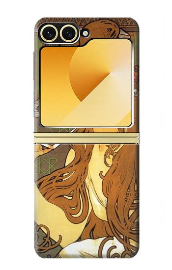 S0969 Alphonse Mucha Job Hülle Schutzhülle Taschen für Samsung Galaxy Z Flip 6, Flip 7 FE