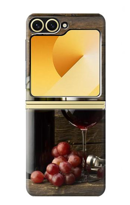 S1316 Grapes Bottle and Glass of Red Wine Hülle Schutzhülle Taschen für Samsung Galaxy Z Flip 6