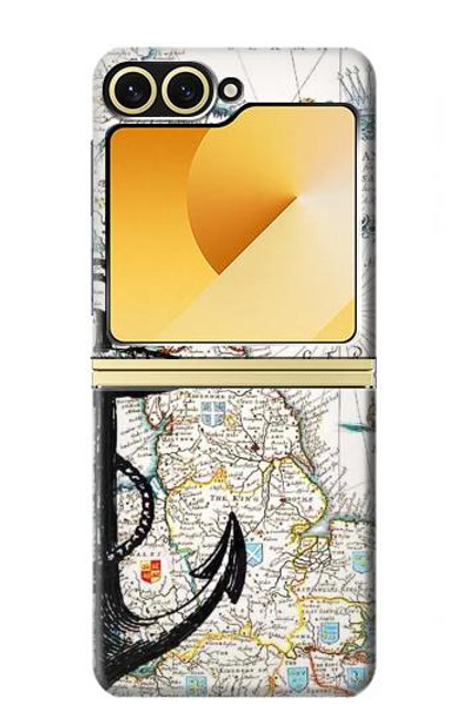S1962 Nautical Chart Hülle Schutzhülle Taschen für Samsung Galaxy Z Flip 6, Flip 7 FE