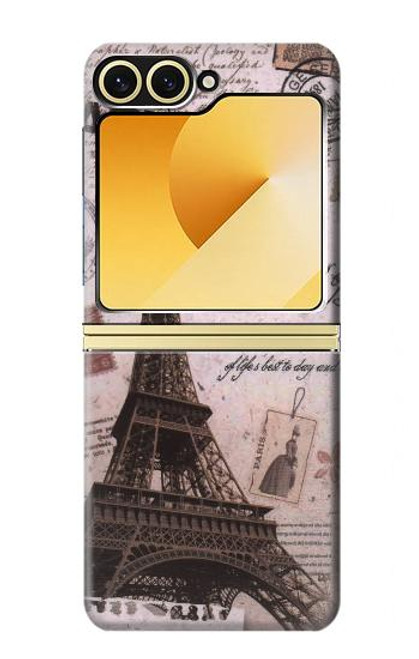 S2211 Paris Postcard Eiffel Tower Hülle Schutzhülle Taschen für Samsung Galaxy Z Flip 6, Flip 7 FE