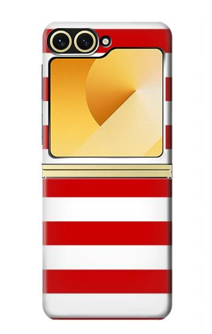 S2364 Red and White Striped Hülle Schutzhülle Taschen für Samsung Galaxy Z Flip 6