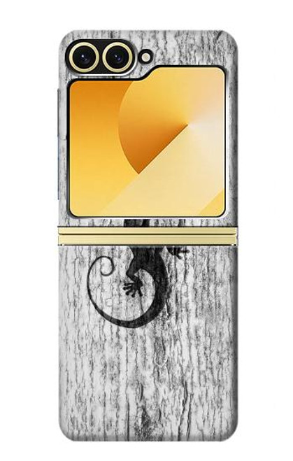 S2446 Gecko Wood Graphic Printed Hülle Schutzhülle Taschen für Samsung Galaxy Z Flip 6, Flip 7 FE