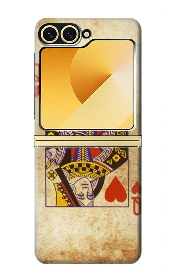 S2833 Poker Card Queen Hearts Hülle Schutzhülle Taschen für Samsung Galaxy Z Flip 6, Flip 7 FE