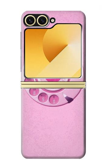 S2847 Pink Retro Rotary Phone Hülle Schutzhülle Taschen für Samsung Galaxy Z Flip 6, Flip 7 FE