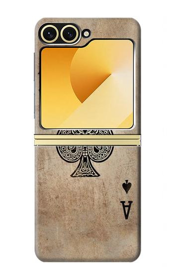 S2928 Vintage Spades Ace Card Hülle Schutzhülle Taschen für Samsung Galaxy Z Flip 6, Flip 7 FE