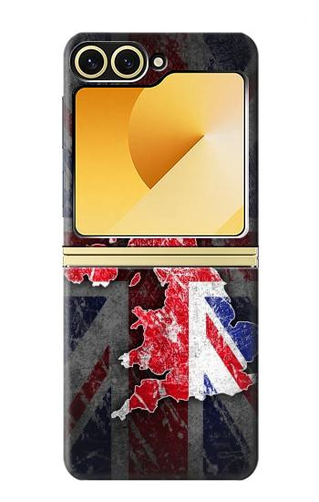 S2936 UK British Flag Map Hülle Schutzhülle Taschen für Samsung Galaxy Z Flip 6, Flip 7 FE