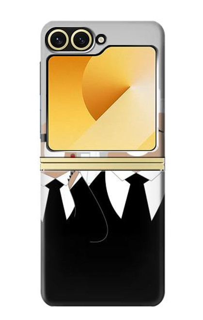S3557 Bear in Black Suit Hülle Schutzhülle Taschen für Samsung Galaxy Z Flip 6, Flip 7 FE