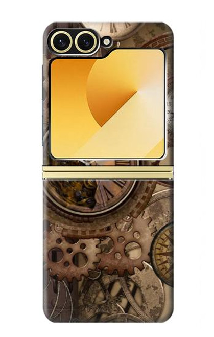 S3927 Compass Clock Gage Steampunk Hülle Schutzhülle Taschen für Samsung Galaxy Z Flip 6, Flip 7 FE