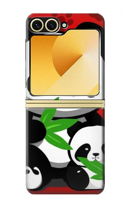 S3929 Cute Panda Eating Bamboo Hülle Schutzhülle Taschen für Samsung Galaxy Z Flip 6