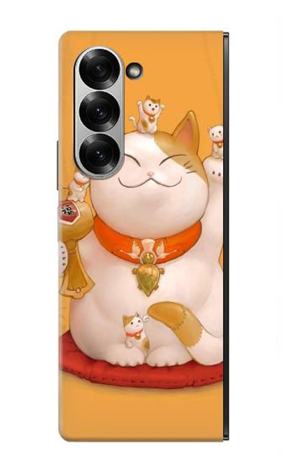 S1217 Maneki Neko Lucky Cat Hülle Schutzhülle Taschen für Samsung Galaxy Z Fold 6