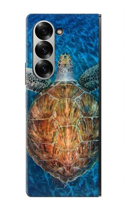 S1249 Blue Sea Turtle Hülle Schutzhülle Taschen für Samsung Galaxy Z Fold 6