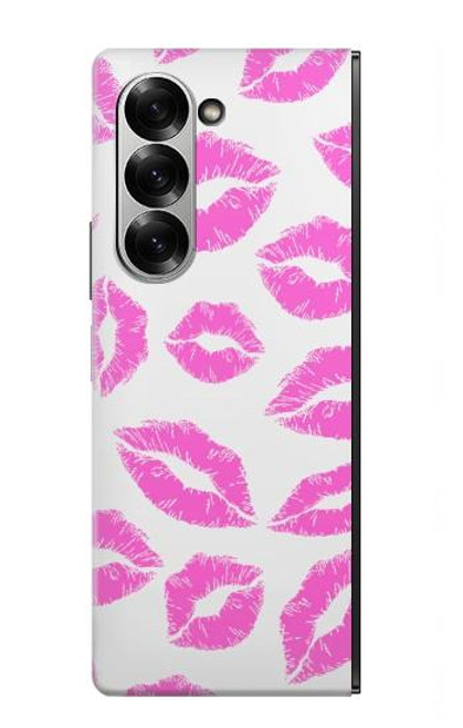 S2214 Pink Lips Kisses Hülle Schutzhülle Taschen für Samsung Galaxy Z Fold 6